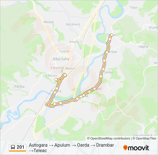 201 Bus Line Map