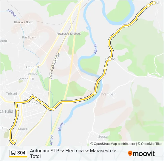 304 Bus Line Map