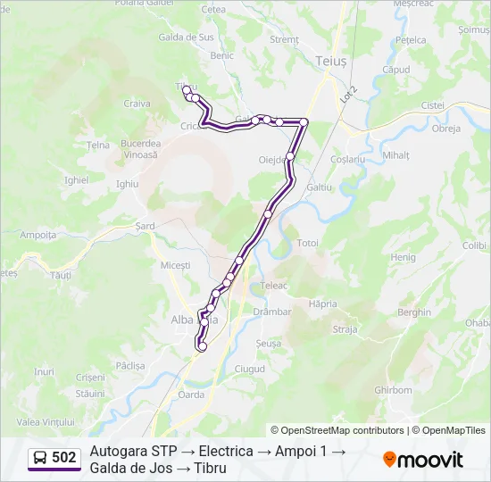 502 Bus Line Map