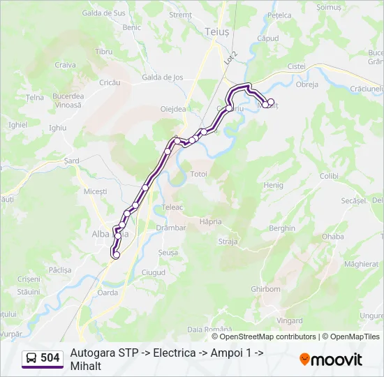 504 Bus Line Map