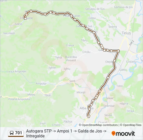 701 Bus Line Map