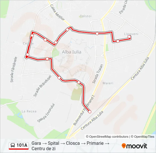 101A Bus Line Map