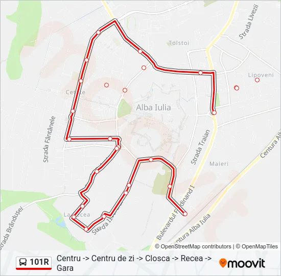 101R Bus Line Map