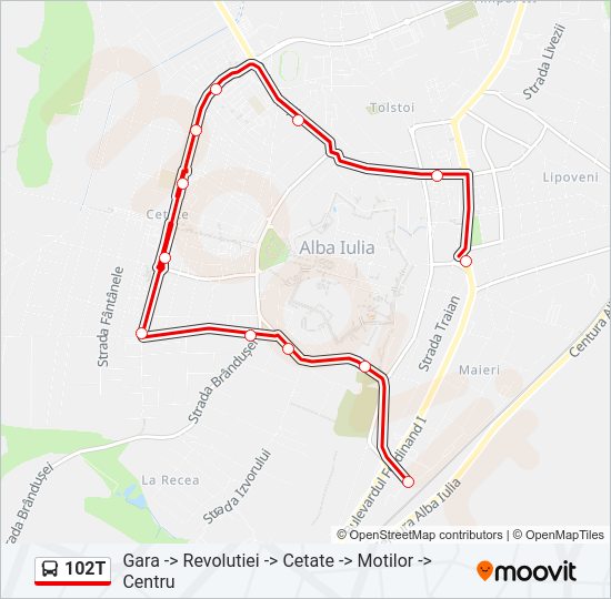 102T Bus Line Map