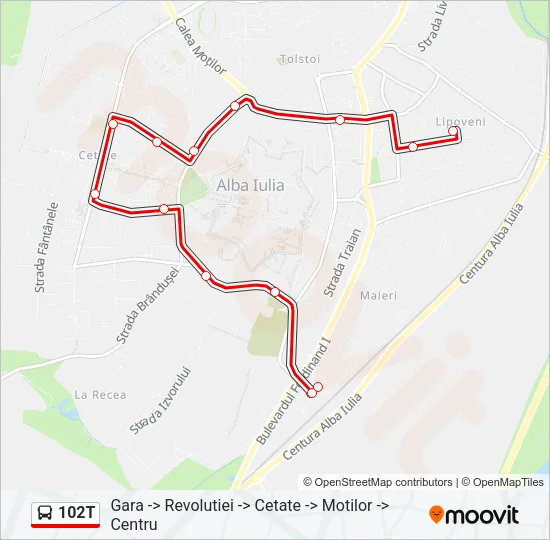 102T Bus Line Map