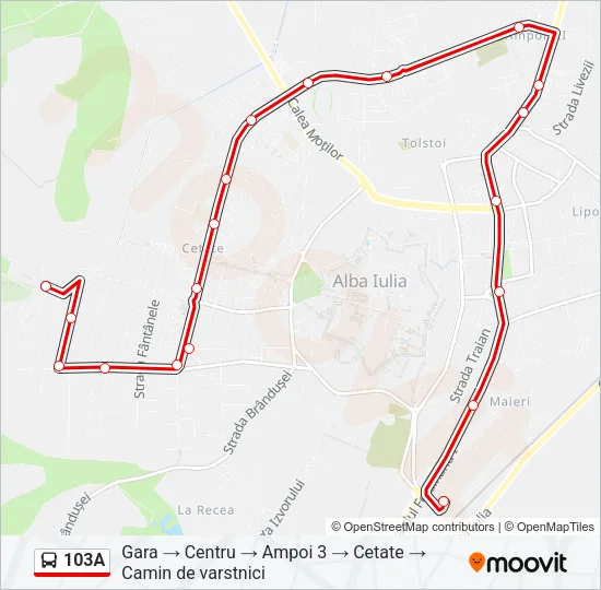 103A Bus Line Map