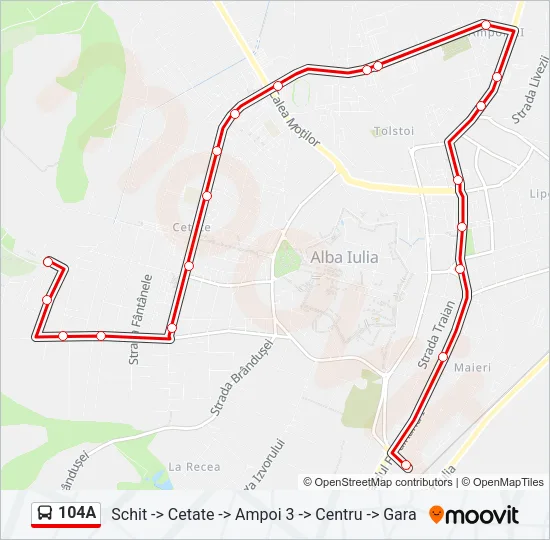 104A Bus Line Map