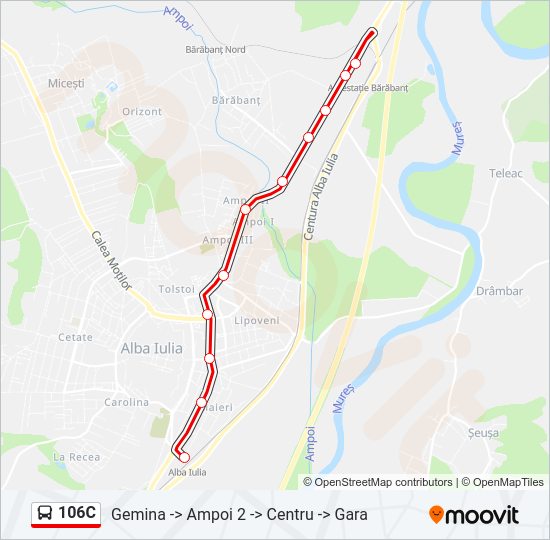 106C Bus Line Map