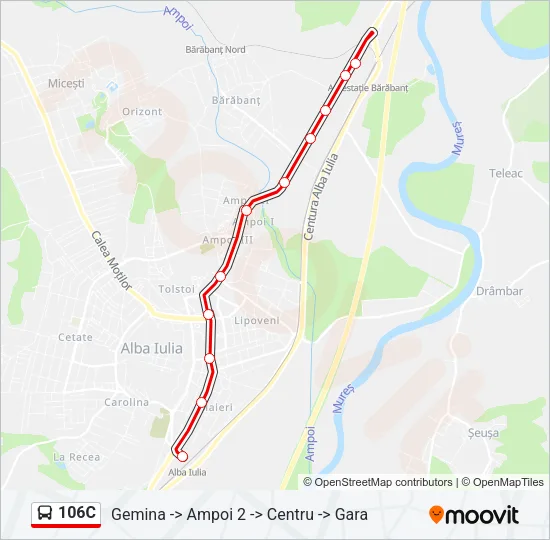 106C Bus Line Map