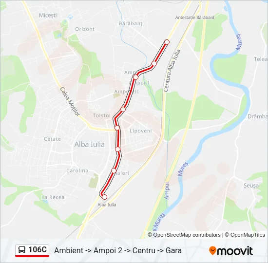 106C Bus Line Map