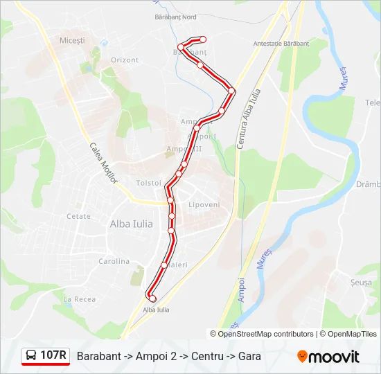 107R Bus Line Map