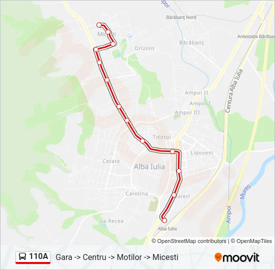 110A Bus Line Map