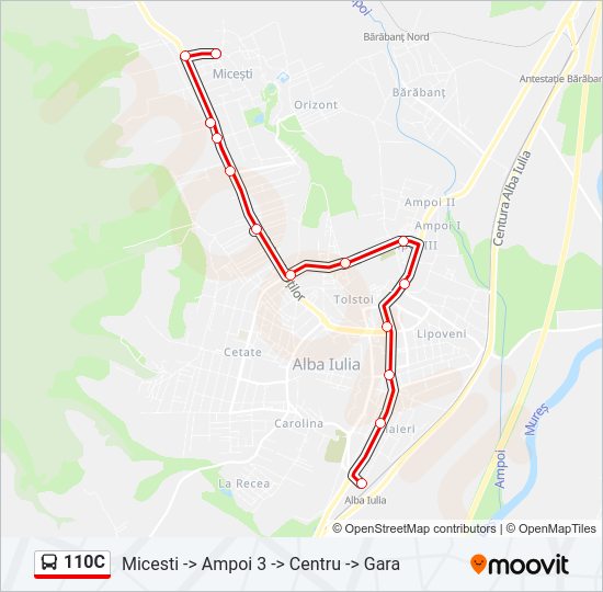 110C Bus Line Map