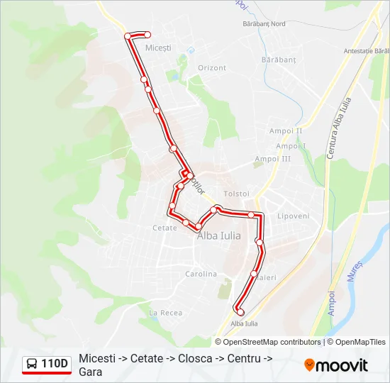 110D Bus Line Map