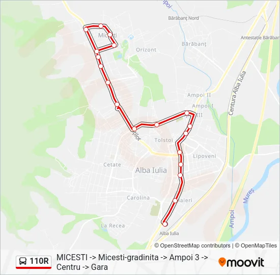 110R Bus Line Map
