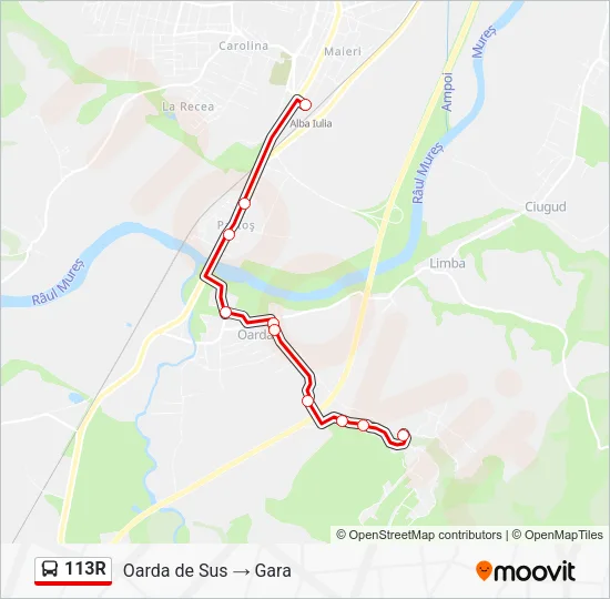 113R Bus Line Map