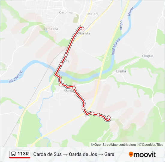 113R Bus Line Map