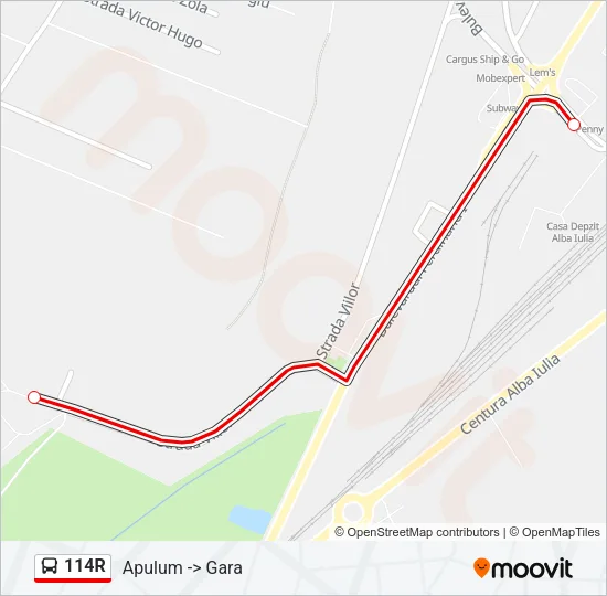 114R Bus Line Map