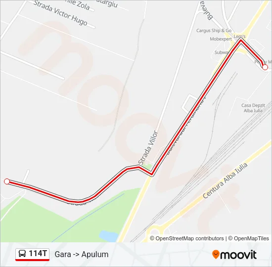 114T Bus Line Map