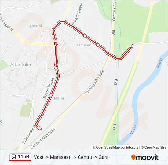115R Bus Line Map