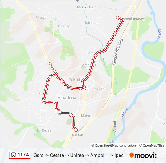 117A Bus Line Map