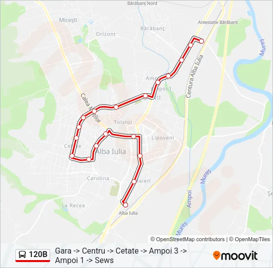 120B Bus Line Map