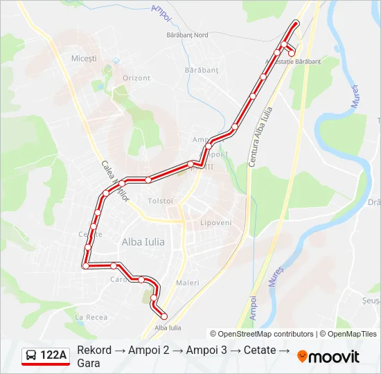 122A Bus Line Map