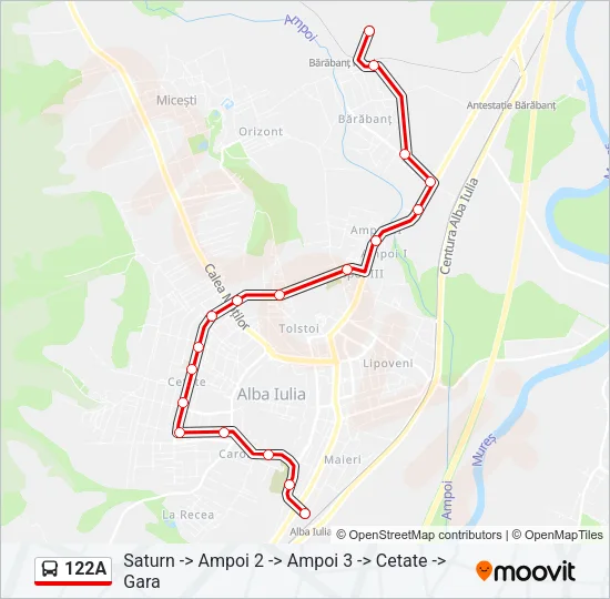 122A Bus Line Map