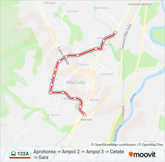 122A Bus Line Map