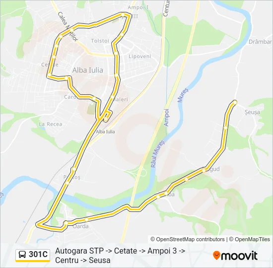 301C Bus Line Map