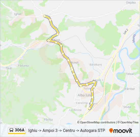 306A Bus Line Map