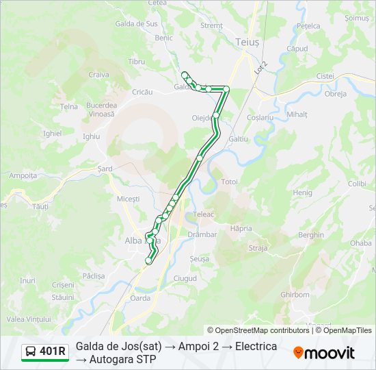 401R Bus Line Map