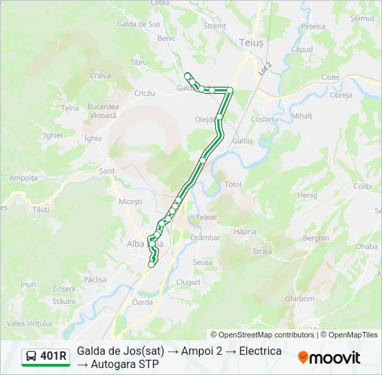 401R Bus Line Map