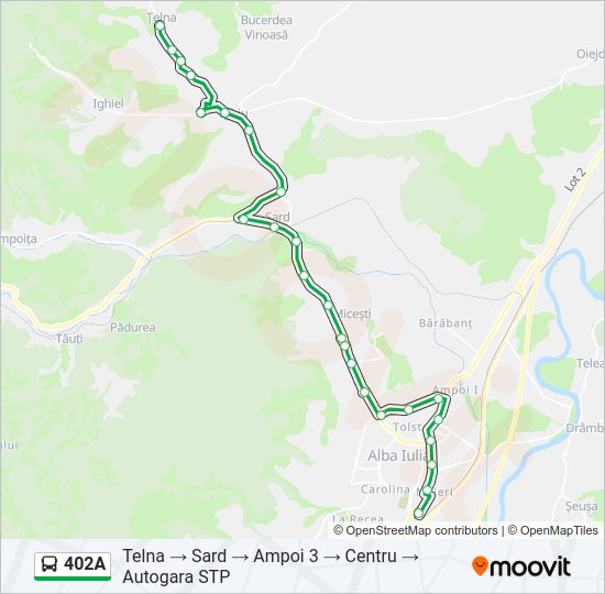 402A Bus Line Map