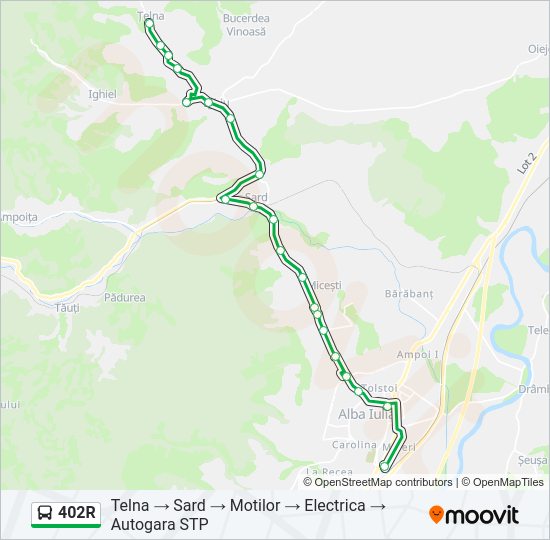 402R Bus Line Map