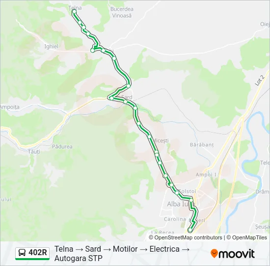402R Bus Line Map