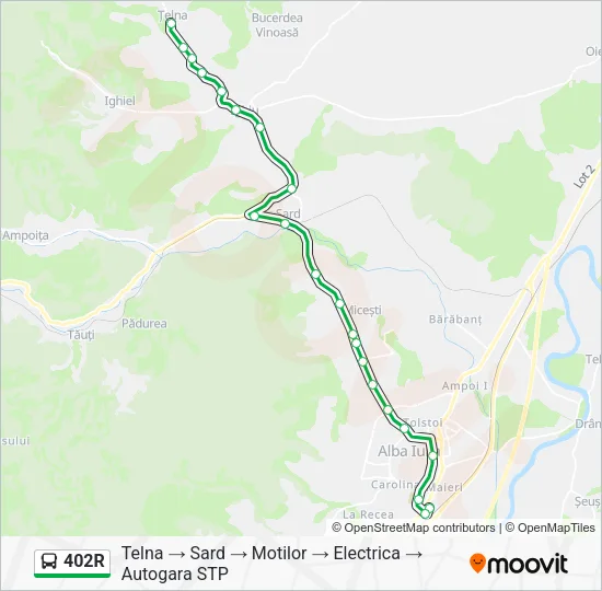 402R Bus Line Map