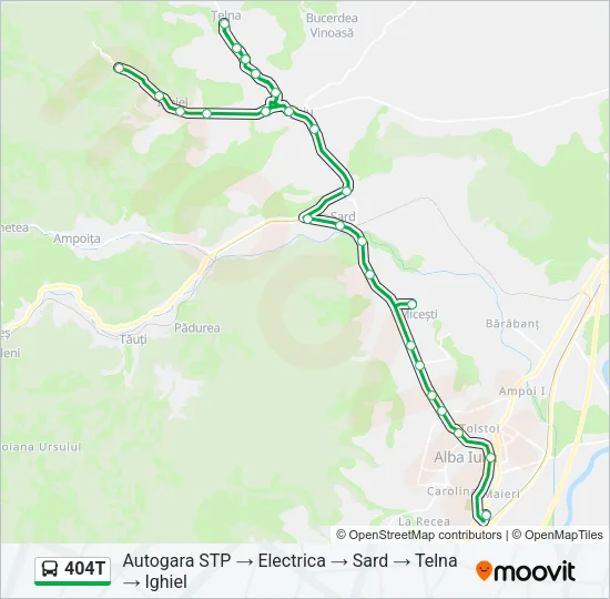 404T Bus Line Map