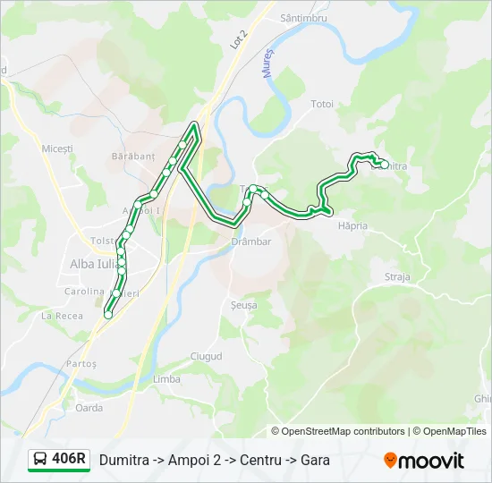 406R Bus Line Map