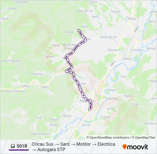 501R Bus Line Map