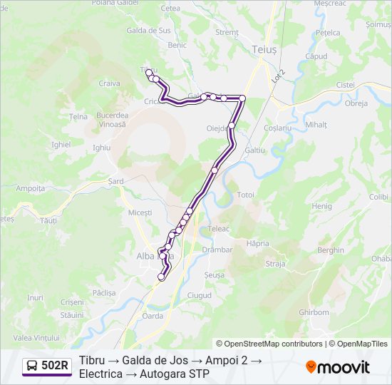 502R Bus Line Map