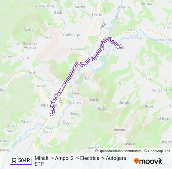 504R Bus Line Map