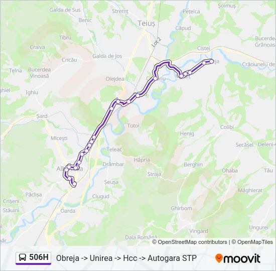 506H Bus Line Map