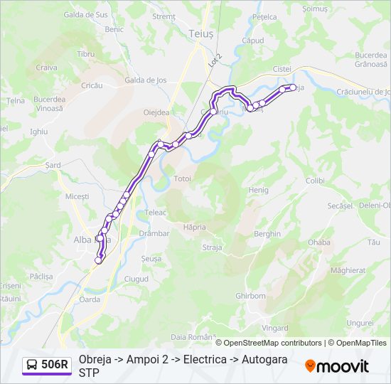 506R Bus Line Map
