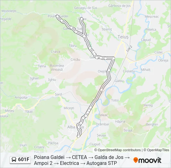 601F Bus Line Map