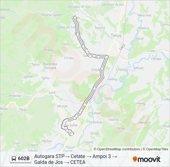 602B Bus Line Map