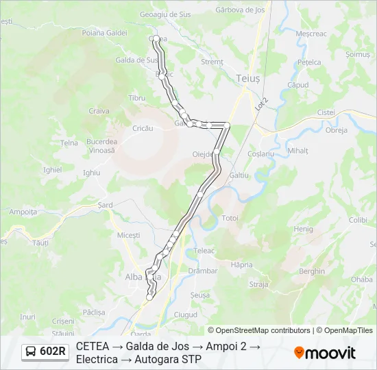 602R Bus Line Map