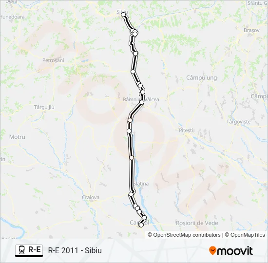 R-E Train Line Map