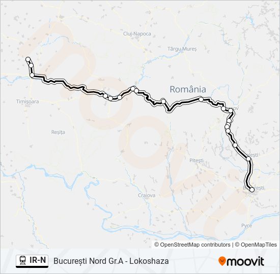 Hartă linie tren IR-N