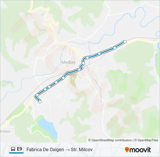 E9 Bus Line Map